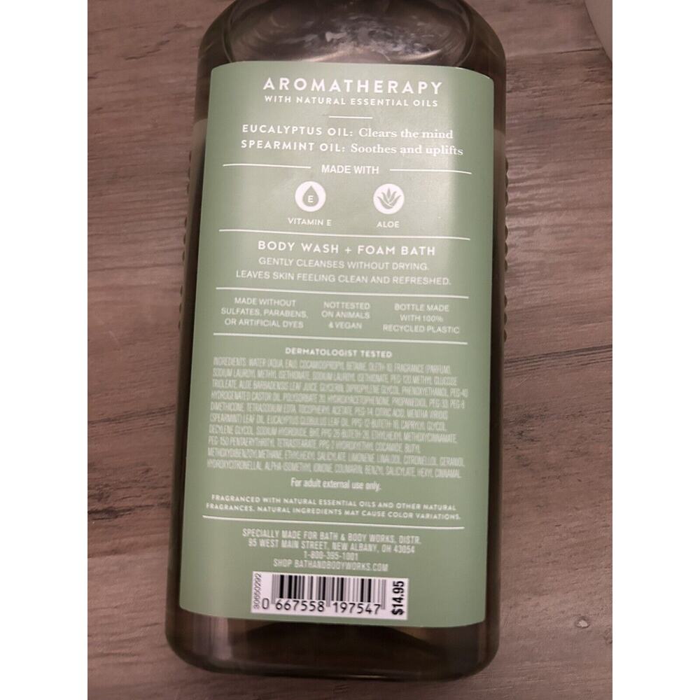 NEW SET! 2 PCS EUCALYPTUS SPEARMINT BODY WASH & BODY LOTION BATH & BODY WORKS - Picture 3 of 6